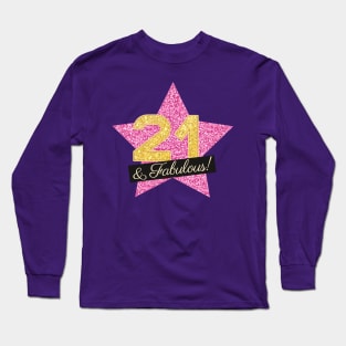 21st Birthday Gifts Women Fabulous - Pink Gold Long Sleeve T-Shirt